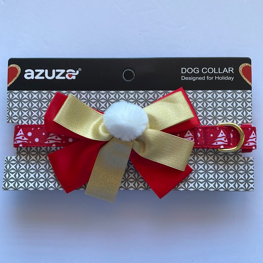 Dog Collar Bow Tie Snowball Size L